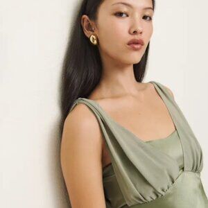 Reformation Lune Dress Green - Size 4